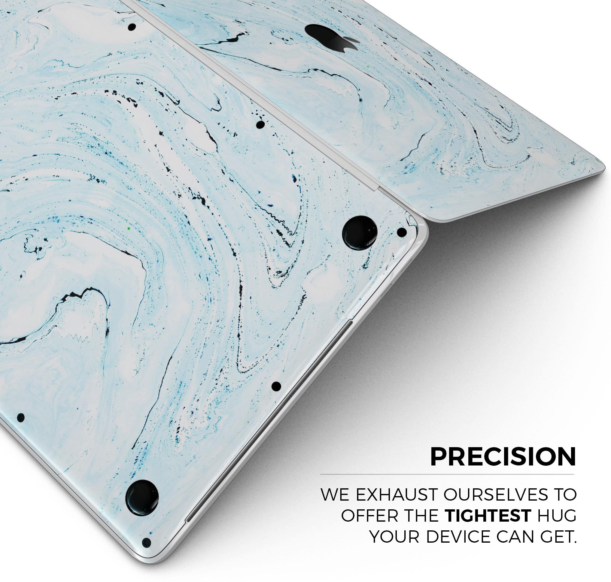 Ocean Blue Textured Marble Skin Decal Wrap Kit for MacBook, showcasing a stylish design with a textured finish.