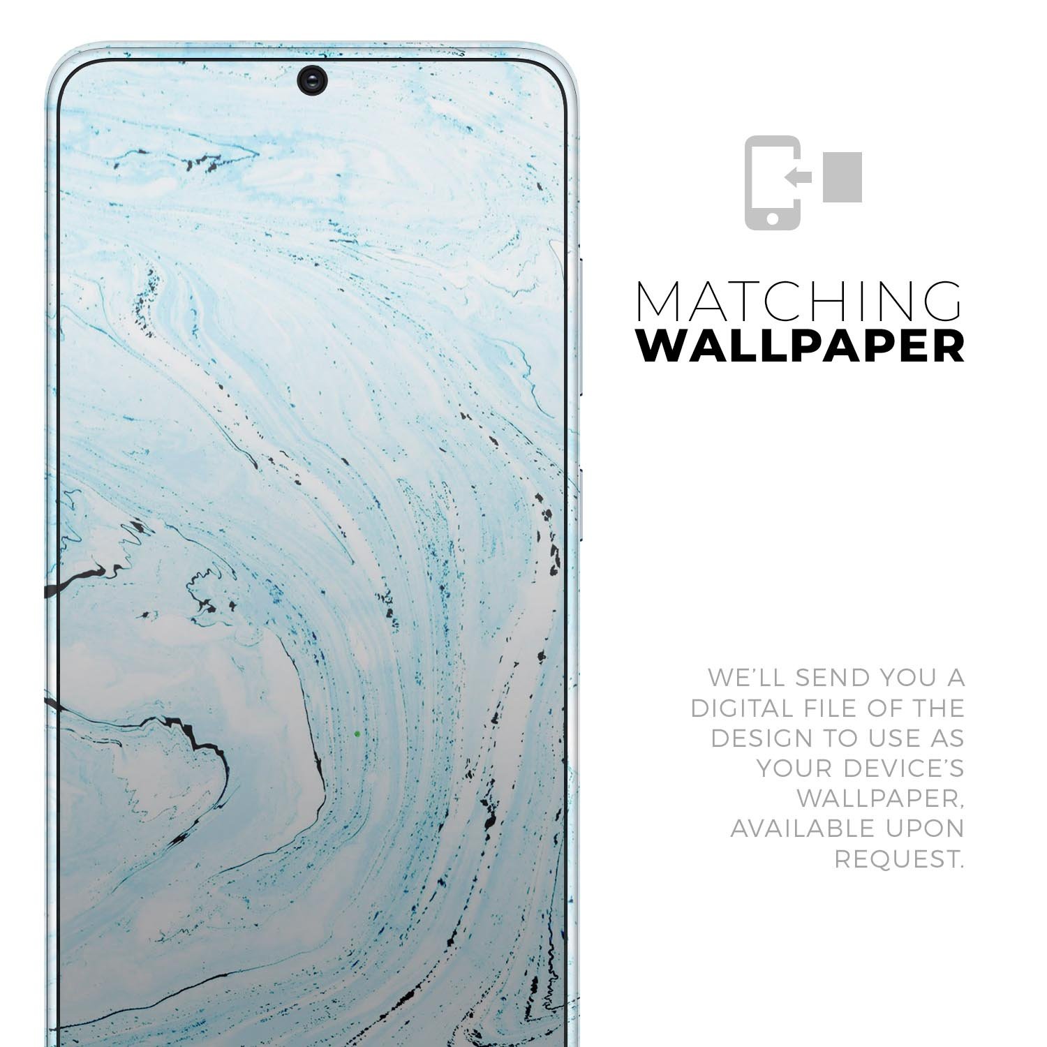 Ocean Blue Textured Marble Skin-Kit for Samsung Galaxy S-Series, showcasing a vibrant blue marble design on a sleek device.