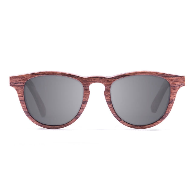 OCEAN GLASSES AZORES 54003.4 featuring round wooden frames in vibrant red color, designed for unisex wear.