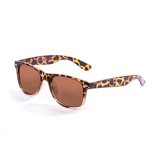 OCEAN GLASSES Beach Wayfarer 18202.117 round sunglasses in brown, featuring a full-rimmed plastic frame, suitable for unisex wear.