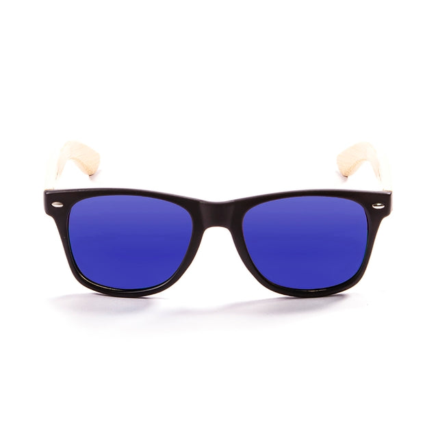 OCEAN GLASSES BEACH WOOD 50001.1 sunglasses featuring a full-rimmed black rectangular frame, perfect for beach and outdoor activities.