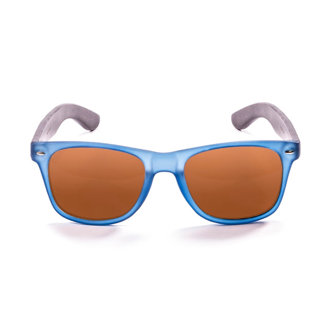 OCEAN GLASSES BEACH WOOD 50010.5 sunglasses featuring a full-rimmed brown plastic frame in a stylish rectangle shape.