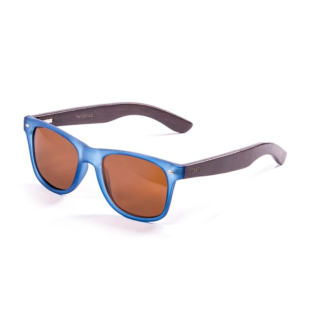 OCEAN GLASSES BEACH WOOD 50010.5 sunglasses featuring a full-rimmed brown plastic frame in a stylish rectangle shape.