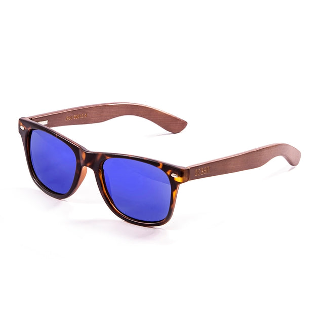 OCEAN GLASSES BEACH WOOD 50012.4 featuring a full-rimmed rectangular brown plastic frame, perfect for beach and outdoor activities.