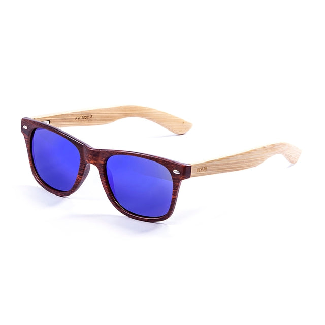 OCEAN GLASSES BEACH WOOD 50001.3 featuring a stylish brown full-rimmed rectangle frame, perfect for beach and outdoor activities.