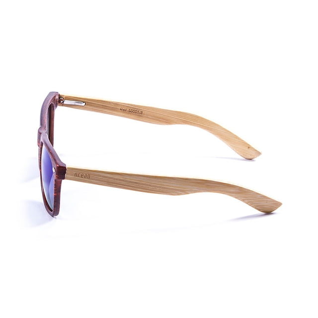 OCEAN GLASSES BEACH WOOD 50001.3 featuring a stylish brown full-rimmed rectangle frame, perfect for beach and outdoor activities.