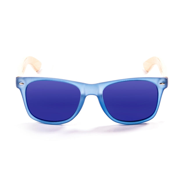 OCEAN GLASSES BEACH WOOD 50001.5 featuring a stylish blue full-rimmed rectangular frame, perfect for beach outings.