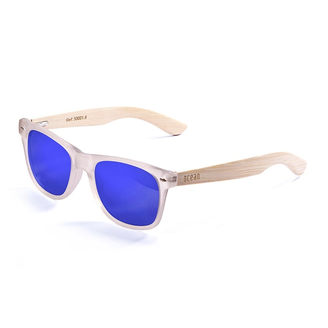 OCEAN GLASSES BEACH WOOD 50001.6 featuring a full-rimmed rectangular design in transparent plastic, suitable for unisex wear.