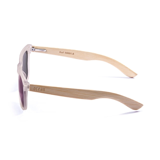 OCEAN GLASSES BEACH WOOD 50001.6 featuring a full-rimmed rectangular design in transparent plastic, suitable for unisex wear.