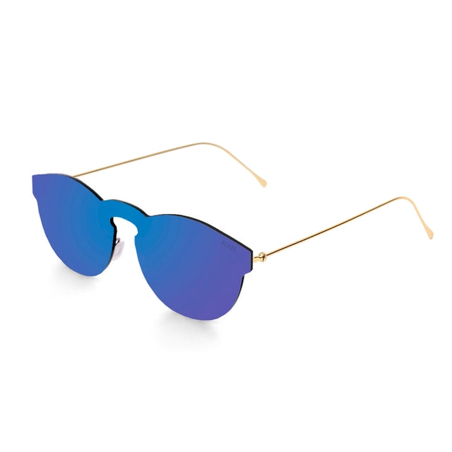 OCEAN GLASSES BERLIN 20.2 featuring a full-rimmed round frame in gold, made from durable nylon material, suitable for unisex wear.