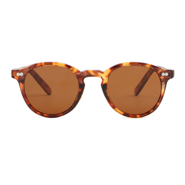 OCEAN GLASSES BOWIE 8036.2 featuring a full-rimmed round brown acetate frame, designed for unisex wear.