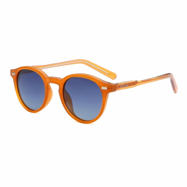 OCEAN GLASSES BOWIE 8036.8 in vibrant orange, featuring a full-rimmed round frame made of acetate, suitable for unisex wear.