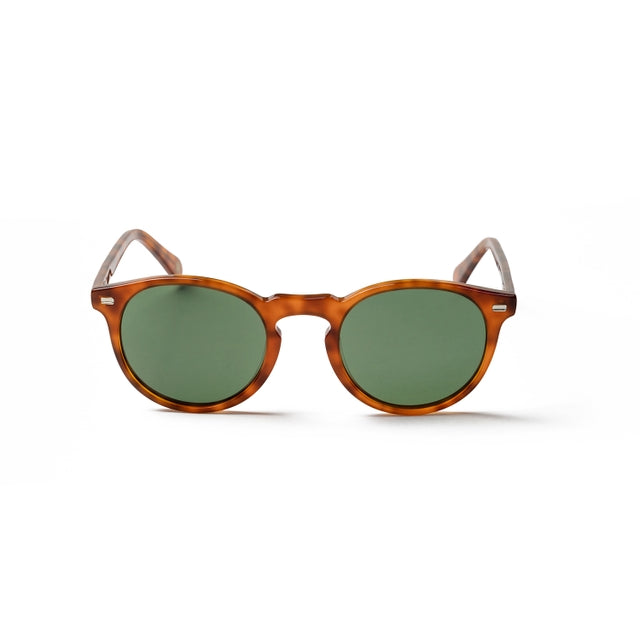 OCEAN GLASSES DE NIRO 8075.2 featuring a full-rimmed round brown acetate frame, suitable for unisex wear.