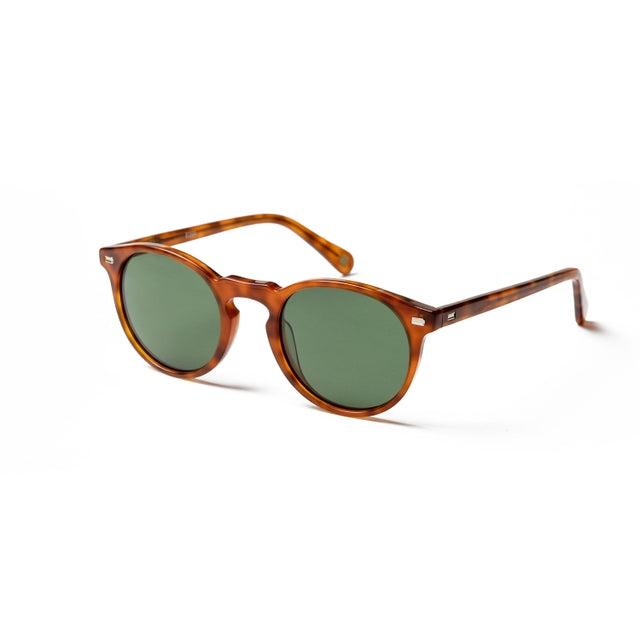 OCEAN GLASSES DE NIRO 8075.2 featuring a full-rimmed round brown acetate frame, suitable for unisex wear.