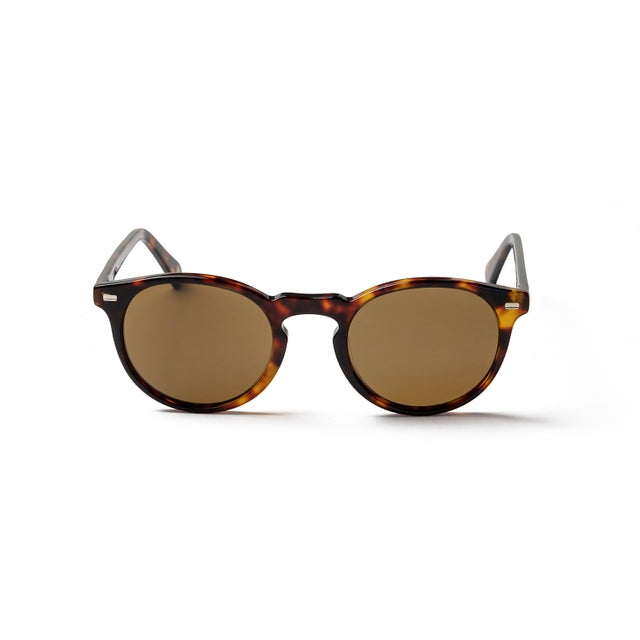 OCEAN GLASSES DE NIRO 8075.3 featuring a full-rimmed round brown acetate frame, suitable for unisex wear.