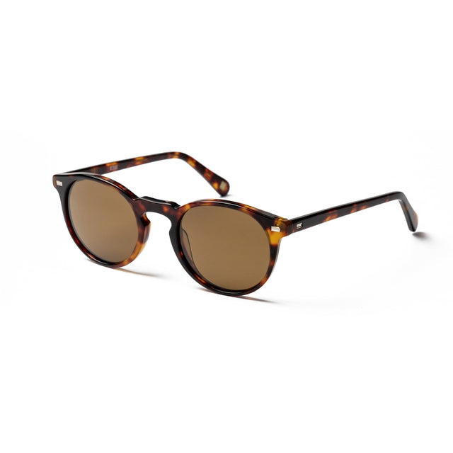 OCEAN GLASSES DE NIRO 8075.3 featuring a full-rimmed round brown acetate frame, suitable for unisex wear.