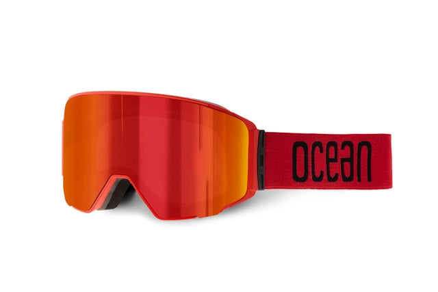 OCEAN GLASSES DENALI YH6306.1 in vibrant red color with full-rimmed warp frame, showcasing stylish unisex design.