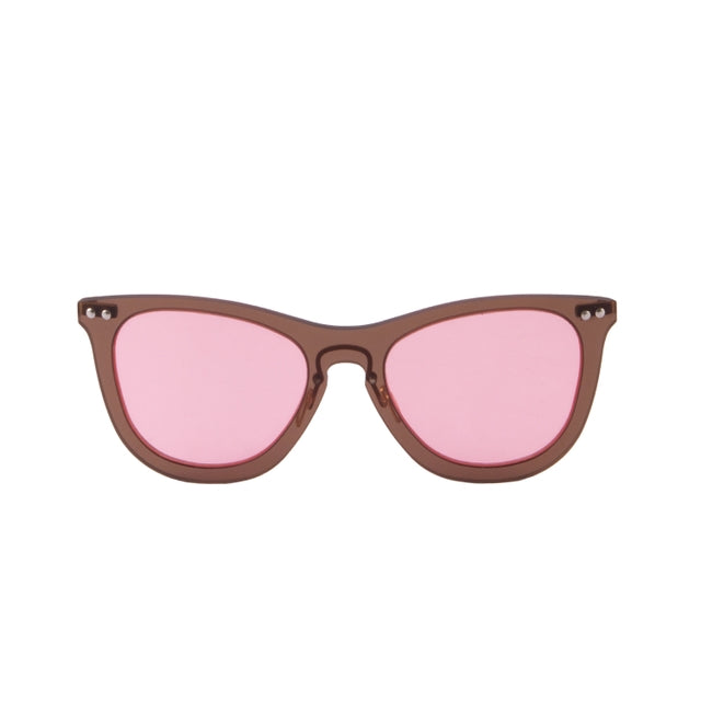 OCEAN GLASSES FLORENCIA 24.26 featuring a round full-rimmed brown nylon frame, suitable for unisex wear.