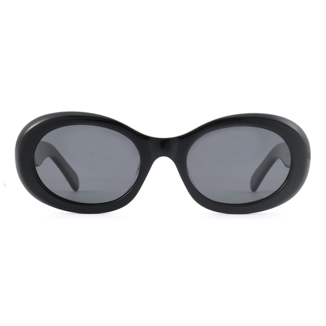 OCEAN GLASSES GENEVE 7012.1 round black acetate frames, stylish and unisex design.