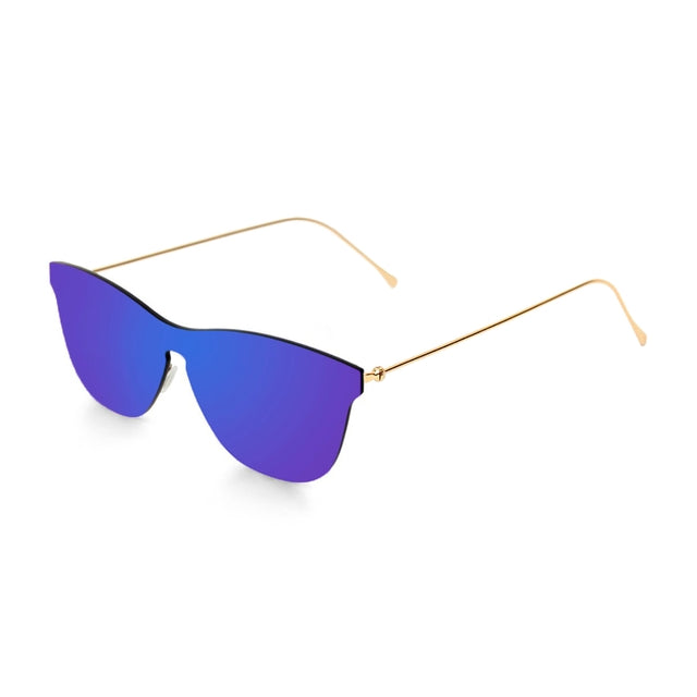 OCEAN GLASSES GENOVA 23.2 featuring a full-rimmed round design in gold, made from durable nylon material, suitable for unisex wear.