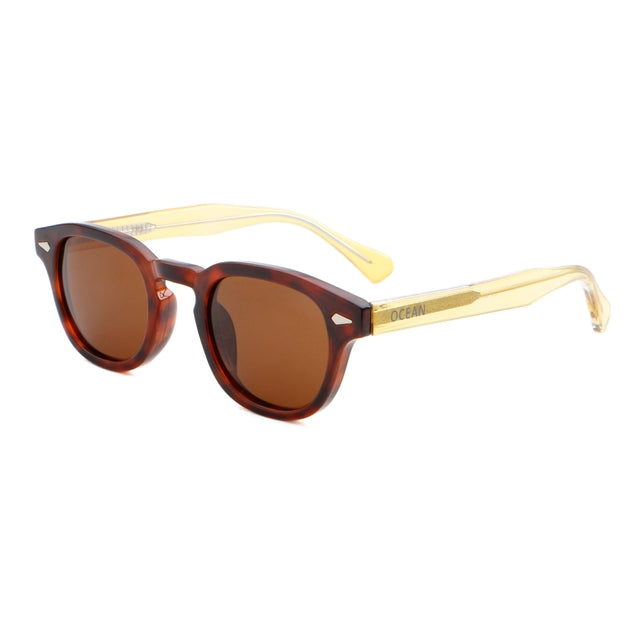 OCEAN GLASSES HAMPTON 8004.6 featuring a full-rimmed round design in brown acetate, suitable for unisex wear.