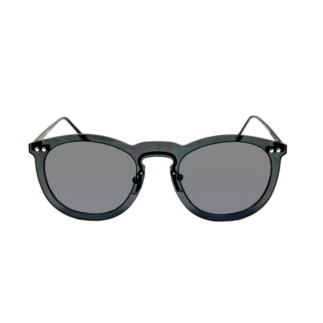 OCEAN GLASSES HELSINKI 20.20 featuring a full-rimmed round black frame made of nylon, designed for unisex wear.