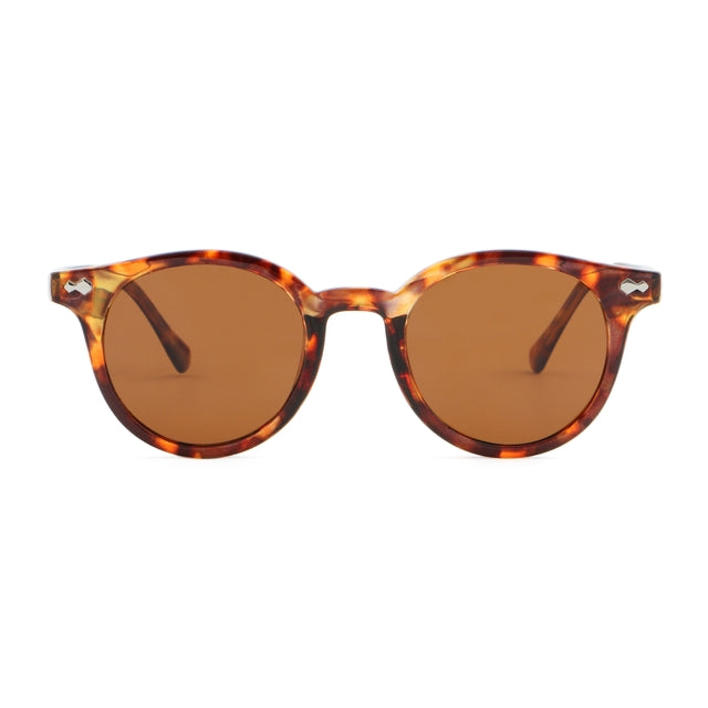 OCEAN GLASSES HONFLEUR 11000.4 featuring a full-rimmed round design in brown acetate, suitable for unisex wear.