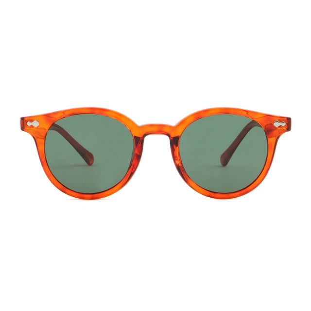 OCEAN GLASSES HONFLEUR 11000.5 featuring a round full-rimmed brown acetate frame, suitable for unisex wear.