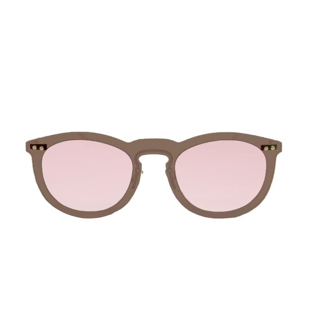 OCEAN GLASSES IBIZA 21.21 featuring a stylish round full-rimmed brown nylon frame, perfect for unisex wear.