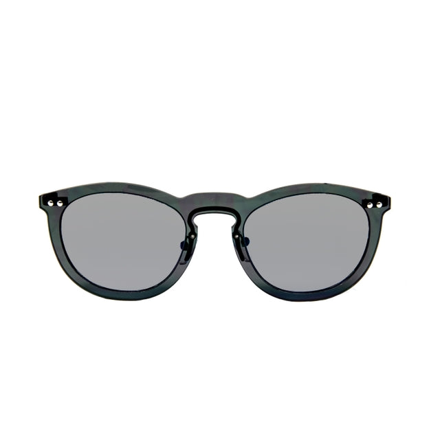 OCEAN GLASSES IBIZA 21.17 featuring a round full-rimmed black nylon frame, suitable for unisex wear.