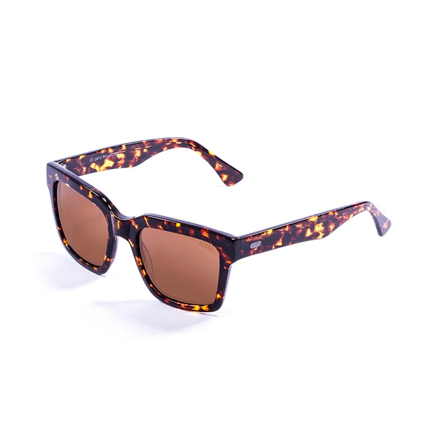 OCEAN GLASSES JAWS 63000.0 featuring a full-rimmed rectangular brown acetate frame, designed for unisex wear.