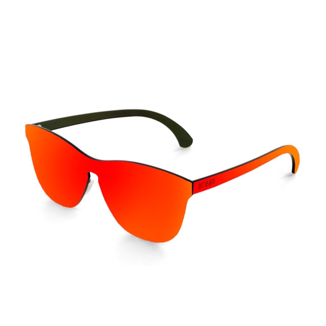 OCEAN GLASSES LA MISSION 25.6N in vibrant red, featuring a round full-rimmed design, perfect for unisex fashion.