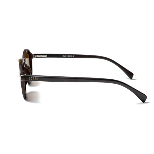 OCEAN GLASSES LILLE 10310.2 featuring a round full-rimmed brown plastic frame, suitable for unisex wear.