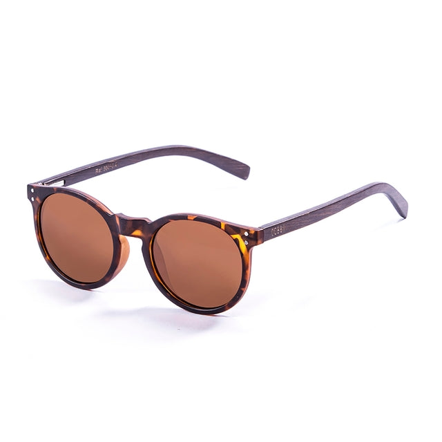 OCEAN GLASSES LIZARD WOOD 55010.4 round full-rimmed glasses in brown color, showcasing stylish design and comfortable fit.