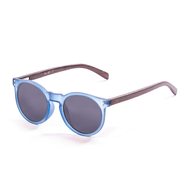 OCEAN GLASSES LIZARD WOOD 55010.5 featuring a full-rimmed round frame in brown, suitable for unisex wear.