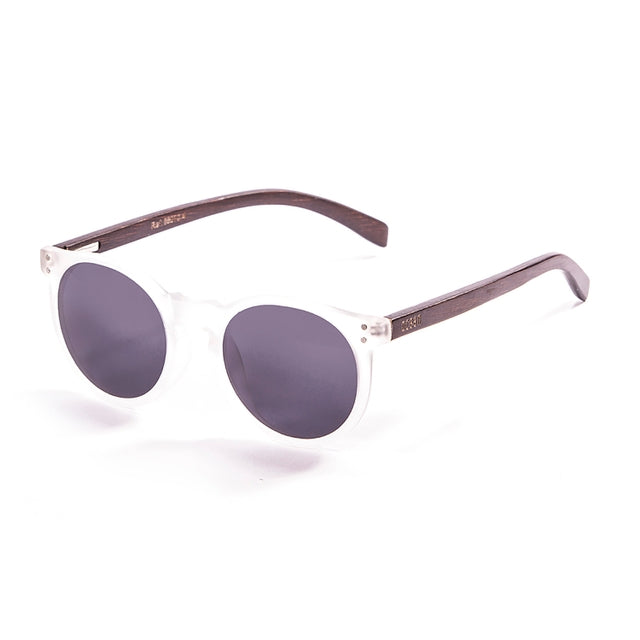 OCEAN GLASSES LIZARD WOOD 55010.6 featuring a round full-rimmed design in elegant brown color, suitable for unisex wear.