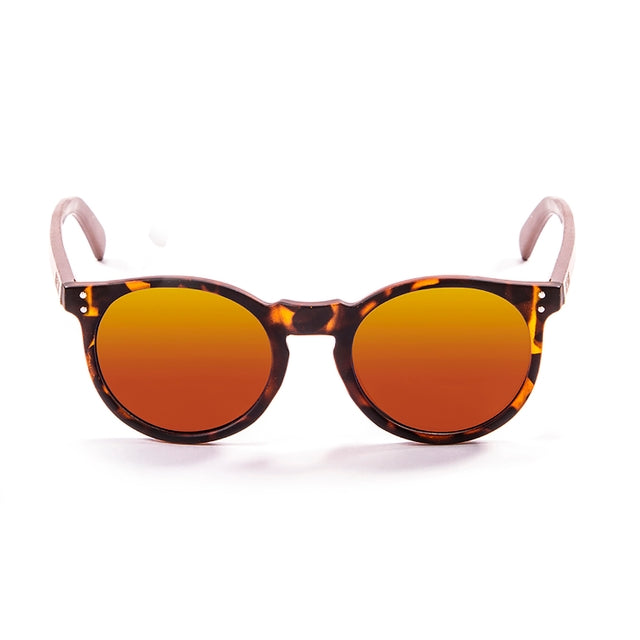 OCEAN GLASSES LIZARD WOOD 55012.4 featuring a round full-rimmed brown frame, designed for unisex wear.