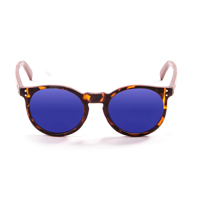 OCEAN GLASSES LIZARD WOOD 55011.4 featuring a round full-rimmed brown plastic frame, suitable for unisex wear.