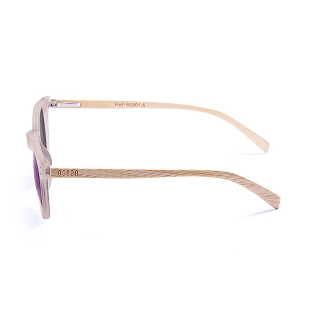 OCEAN GLASSES LIZARD WOOD 55001.6 featuring a stylish round full-rimmed design in brown color, suitable for unisex wear.