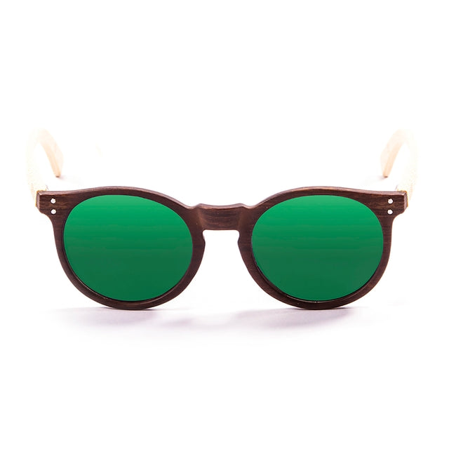 OCEAN GLASSES LIZARD WOOD 55002.3 featuring a round full-rimmed brown frame, suitable for unisex wear.