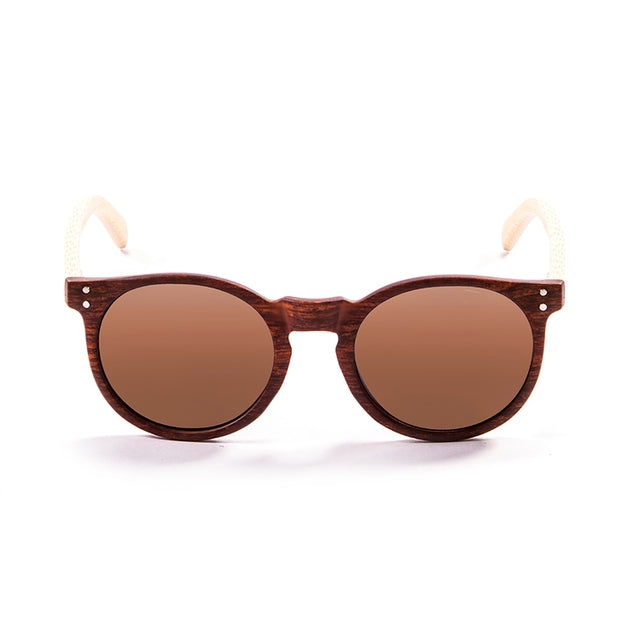 OCEAN GLASSES LIZARD WOOD 55000.3 featuring a stylish round full-rimmed design in brown color, suitable for unisex wear.