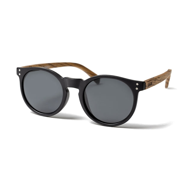 OCEAN GLASSES LIZARD WOOD 55000.4 featuring a round full-rimmed design in elegant brown color, suitable for unisex wear.