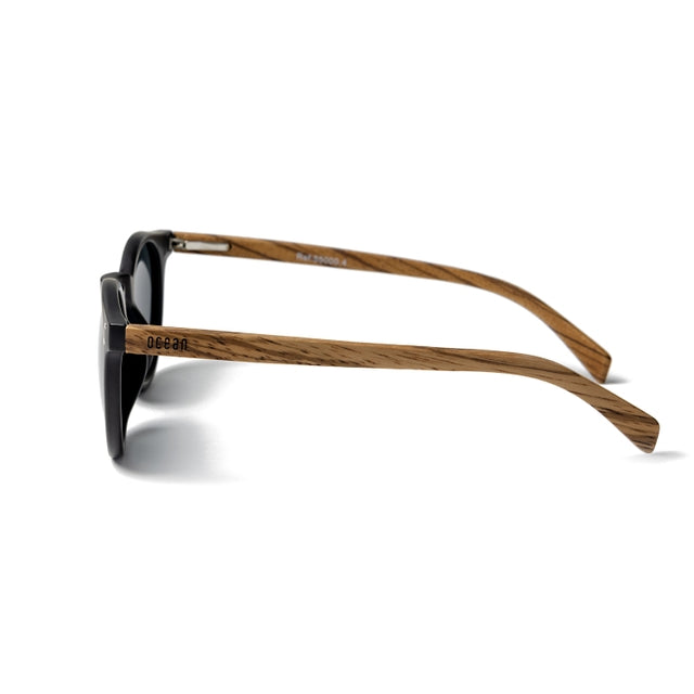 OCEAN GLASSES LIZARD WOOD 55000.4 featuring a round full-rimmed design in elegant brown color, suitable for unisex wear.