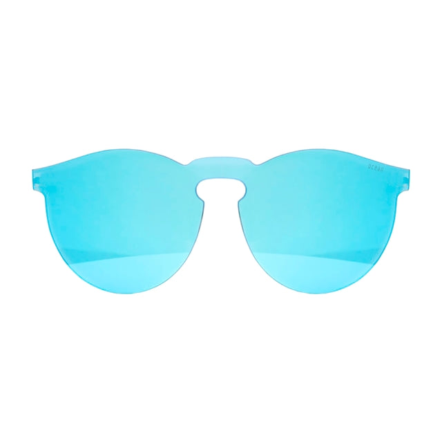 OCEAN GLASSES LONGBEACH 22.1N featuring a full-rimmed round blue frame, crafted from durable nylon material, suitable for unisex wear.