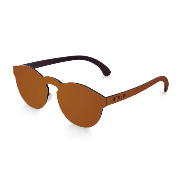 OCEAN GLASSES LONGBEACH 22.3N featuring a round full-rimmed design in brown color, made from durable nylon material.