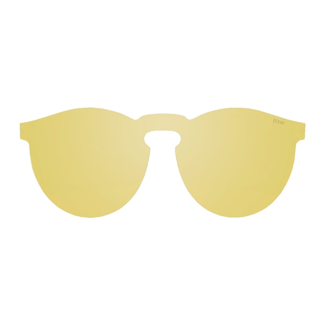 OCEAN GLASSES LONGBEACH 22.5N round sunglasses in vibrant yellow color with full-rimmed frame.