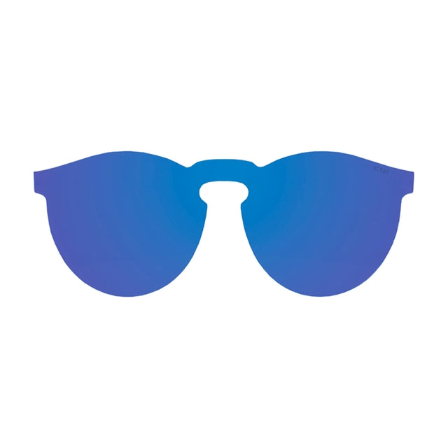 OCEAN GLASSES LONGBEACH 22.2N featuring a full-rimmed round blue frame, designed for unisex wear, made from durable nylon material.