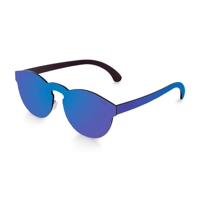 OCEAN GLASSES LONGBEACH 22.2N featuring a full-rimmed round blue frame, designed for unisex wear, made from durable nylon material.