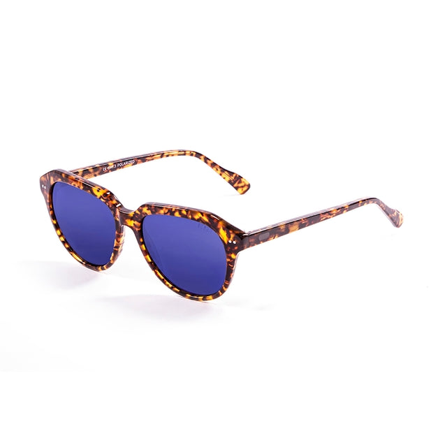 OCEAN GLASSES MAVERICKS 10000.1 featuring a round full-rimmed brown acetate frame, suitable for unisex wear.