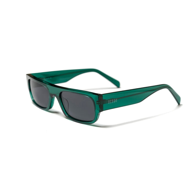 OCEAN GLASSES NEWMAN 18118.4 in green acetate, featuring a full-rimmed rectangular frame, suitable for unisex wear.